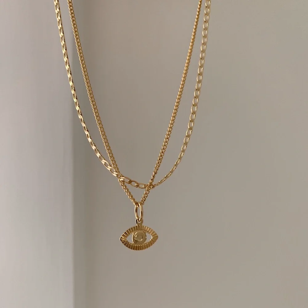 Gold Evil Eye Necklace Set | 18k Gold Filled - Picture 1 of 11